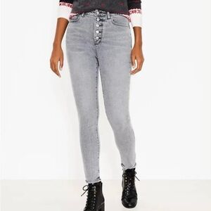 Ann Taylor 4 Skinny Curvy High Rise Jeans Gray Women’s  Button Fly Front Stretch